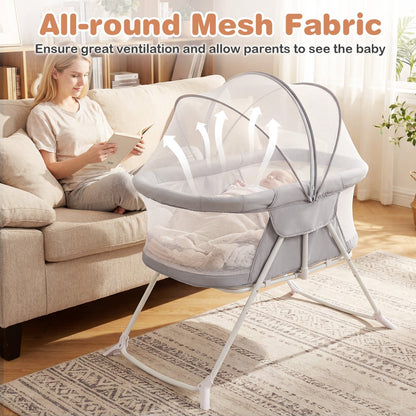 2-in-1 rocking baby bassinet with breathable mesh by GBruno Store, view 15