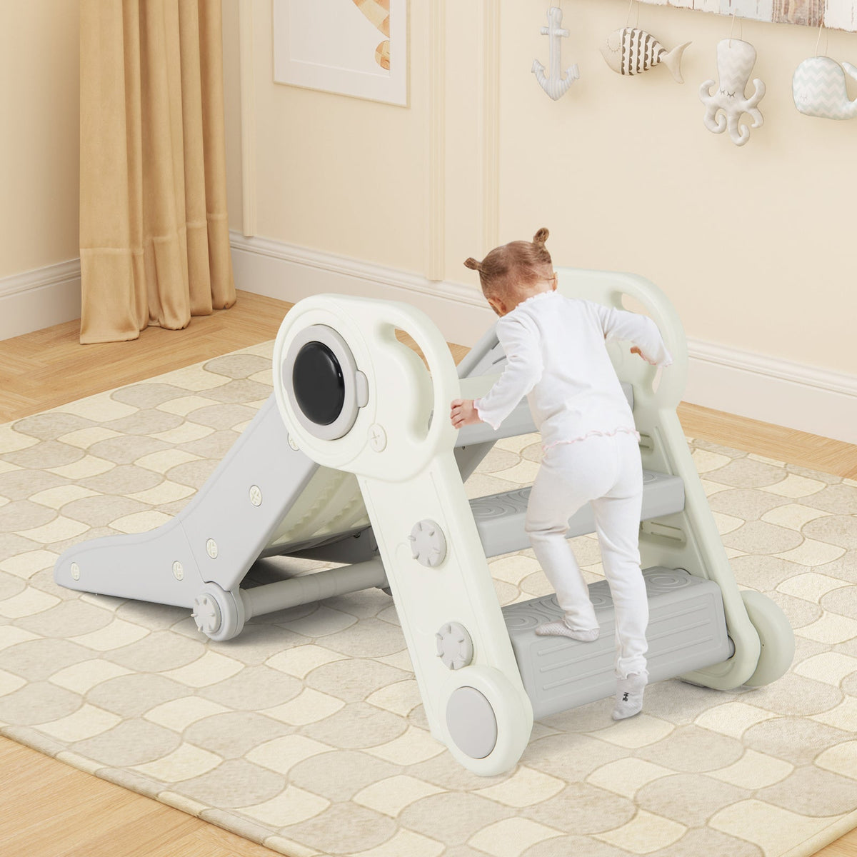 2-in-1 astronaut toddler slide with climber by GBruno Store, view 4