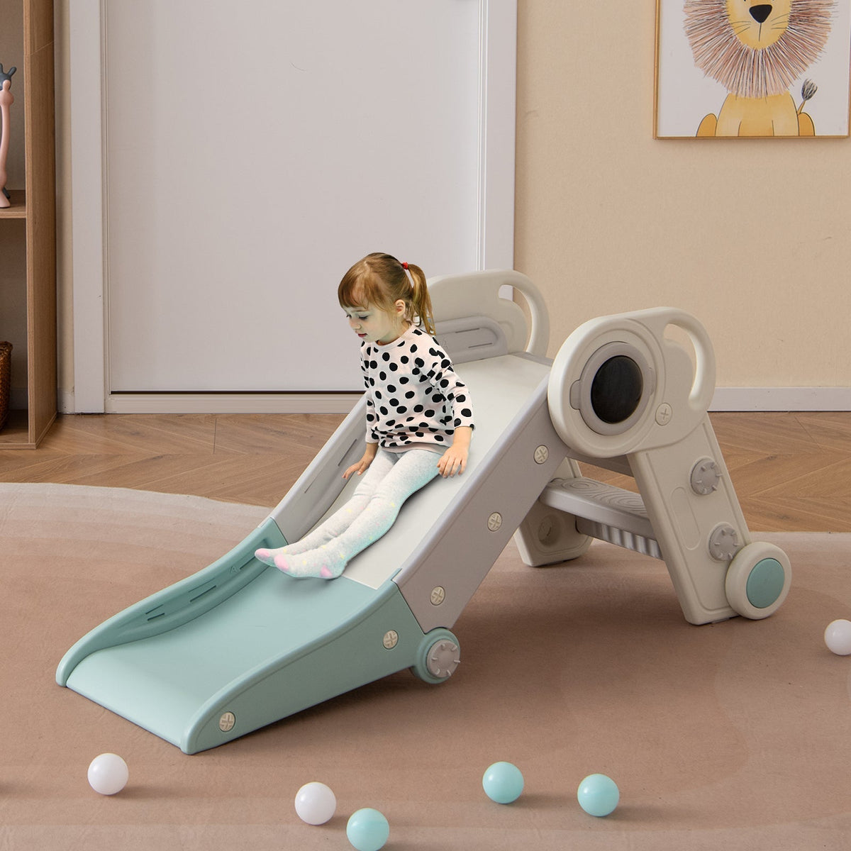 2-in-1 astronaut toddler slide with climber by GBruno Store, view 3