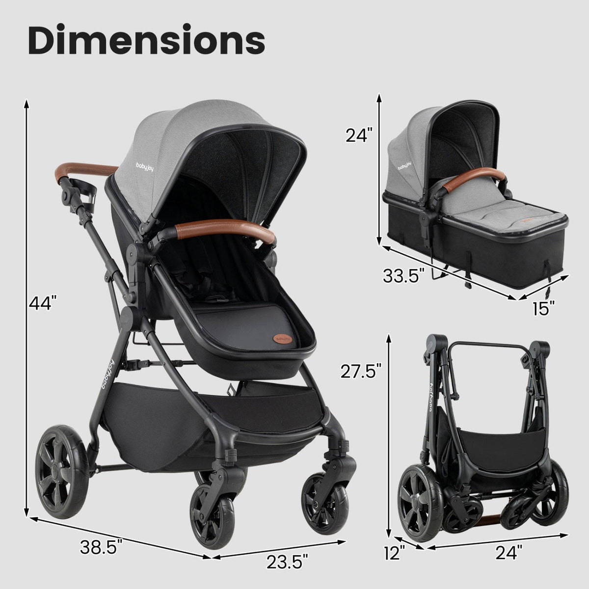 GBruno Store 2-in-1 convertible baby stroller, view 4