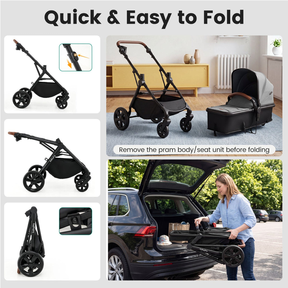 GBruno Store 2-in-1 convertible baby stroller, view 8
