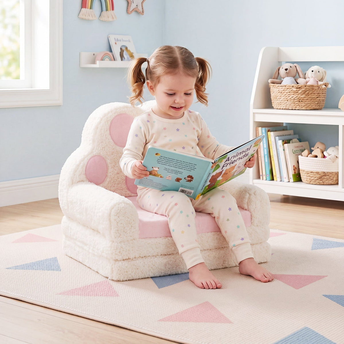 GBruno Store convertible toddler velvet sofa lounger, view 9