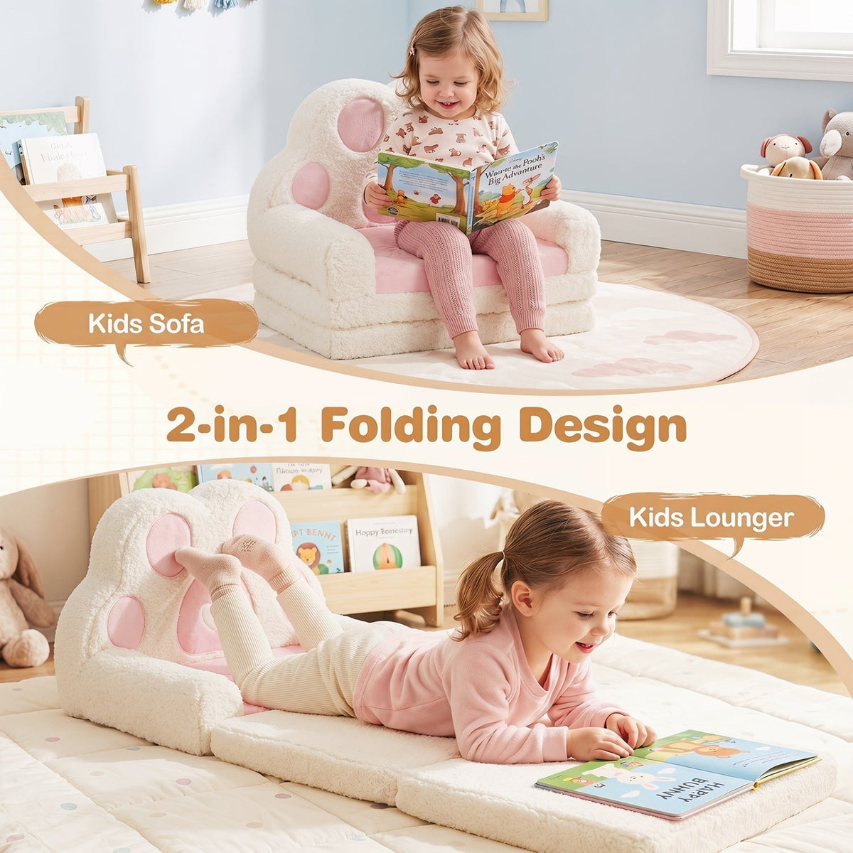 GBruno Store convertible toddler velvet sofa lounger, view 16