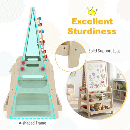GBruno Store 2-in-1 kids art easel with magnetic whiteboard and marble run, view 8