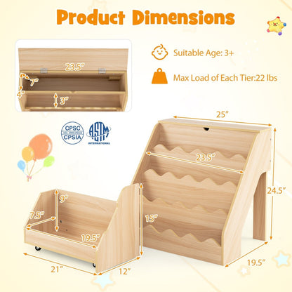 GBruno Store 2-in-1 kids bookshelf and toy storage organizer, view 5