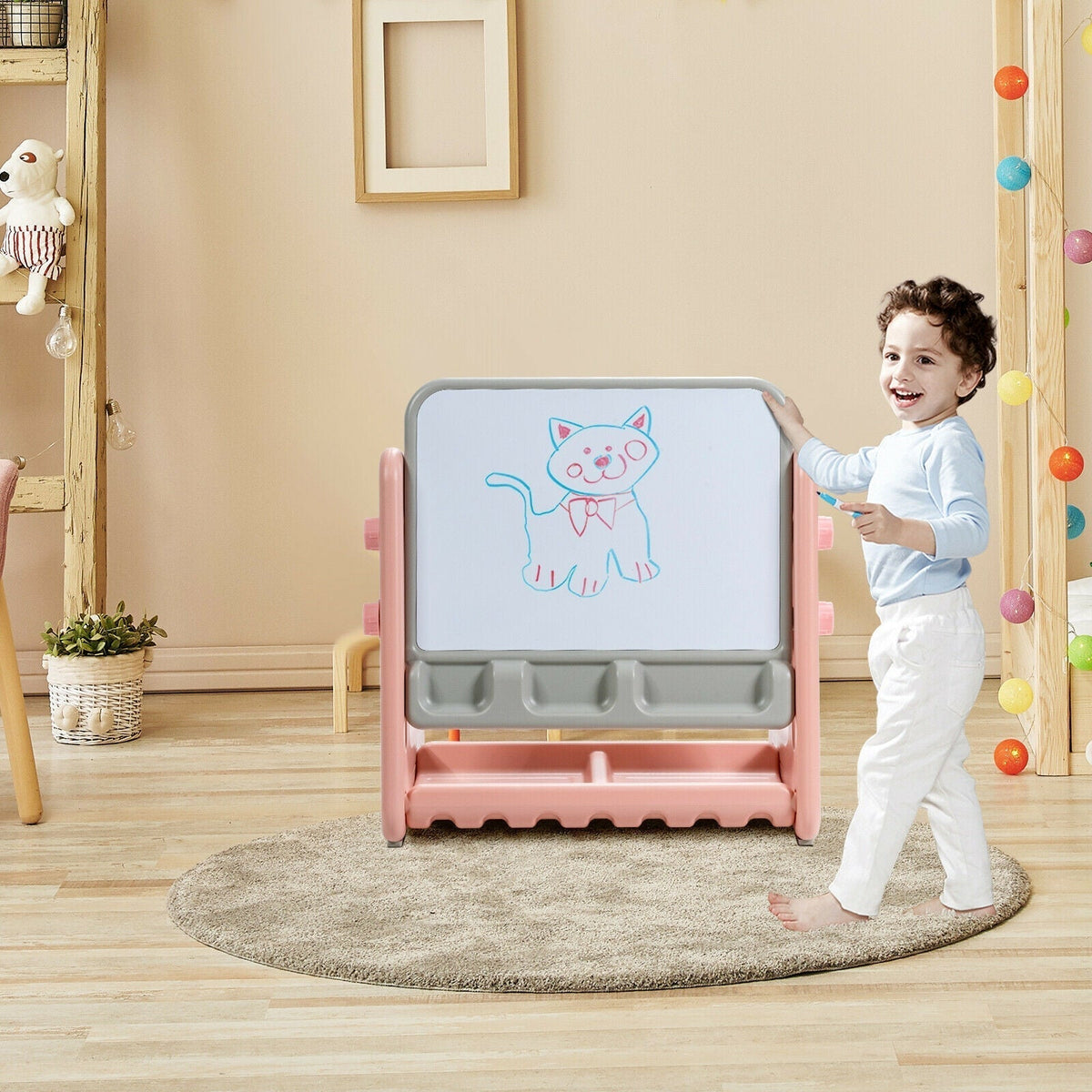 2-in-1 kids easel table and chair set by GBruno Store, view 3
