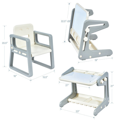 2-in-1 kids easel table and chair set by GBruno Store, view 15
