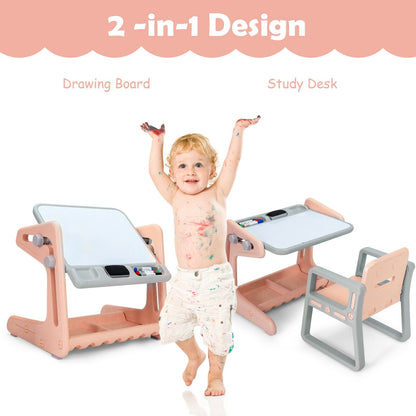 2-in-1 kids easel table and chair set by GBruno Store, view 21