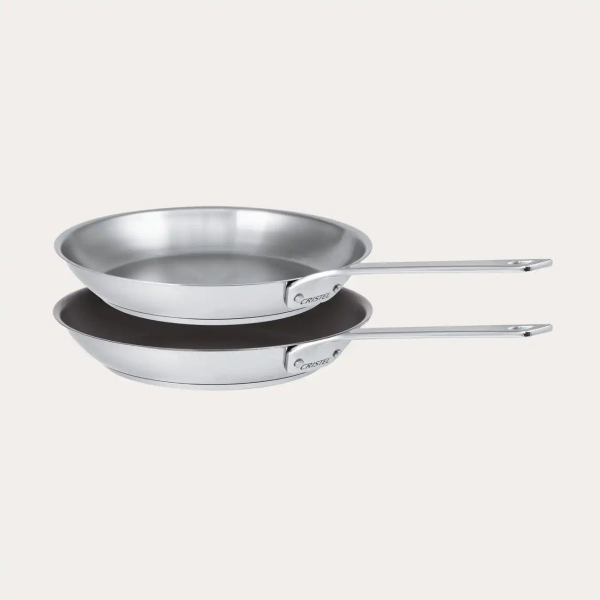 CRISTEL 1826 Collection mixed frying pan set, stainless steel and non-stick, view 2
