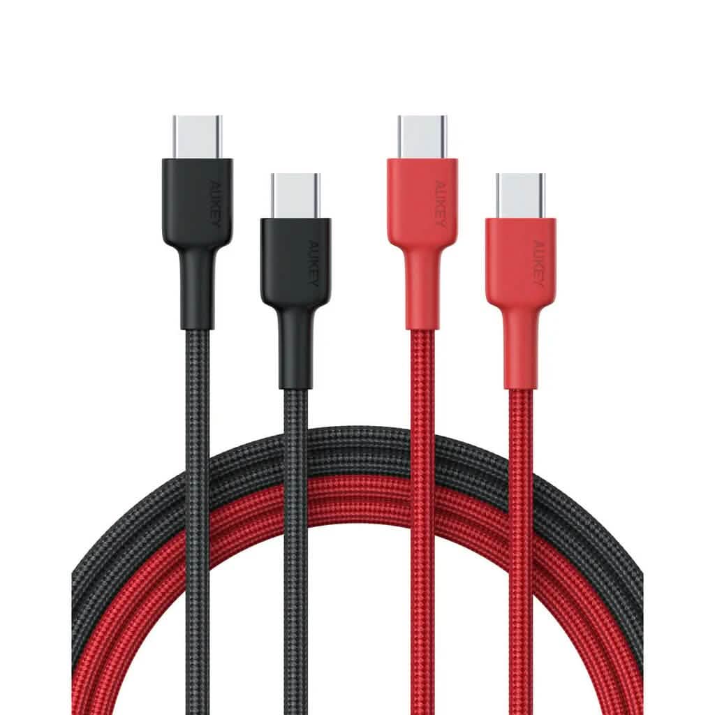 EasyOptionXY 6.6 ft braided USB-C to USB-C cable, 2 pack