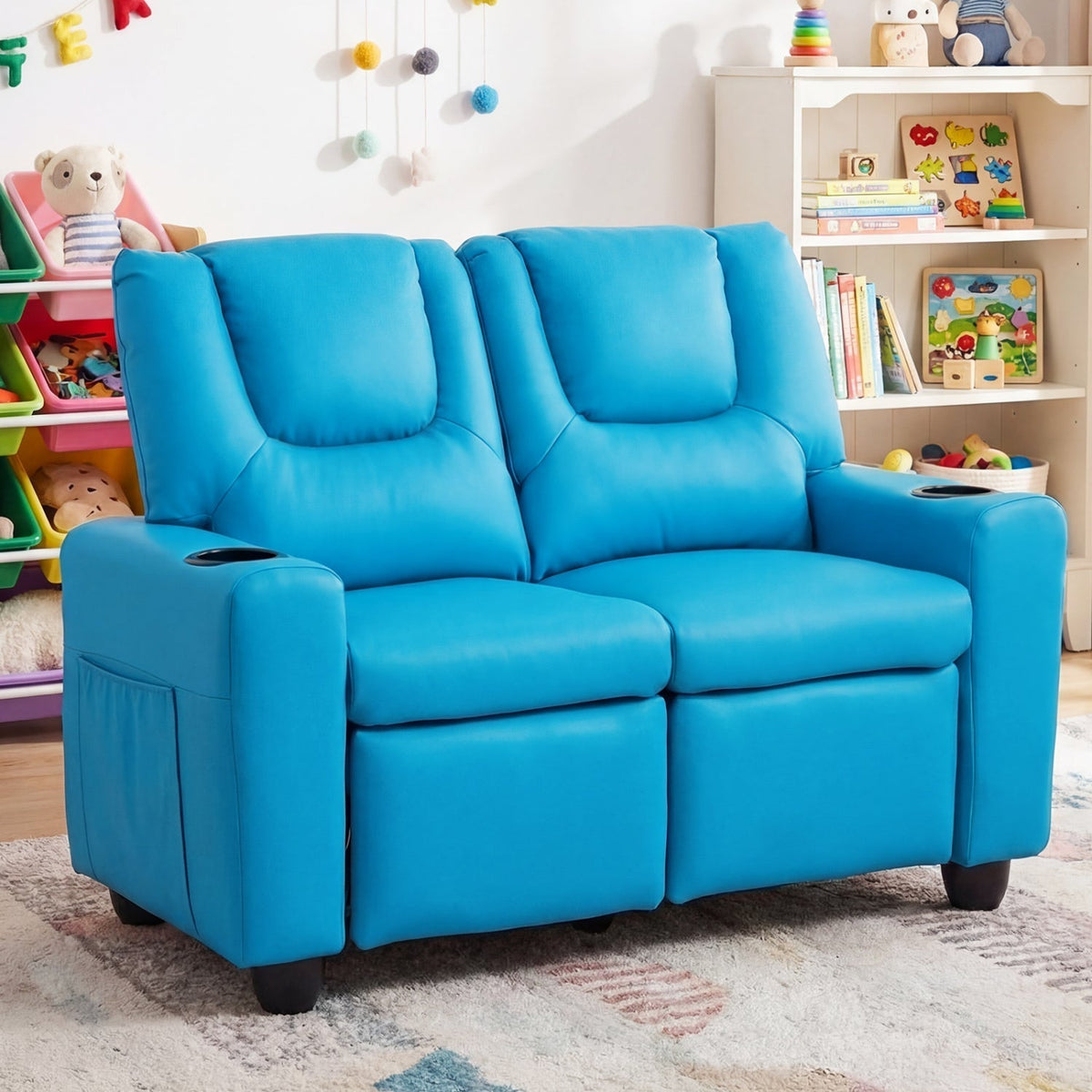 GBruno Store 2 seater kids recliner sofa with cup holders, view 20