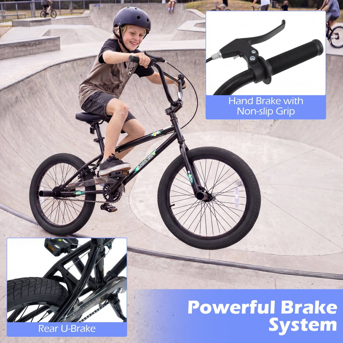 GBruno Store 20 inch freestyle BMX bike with four pegs, view 7