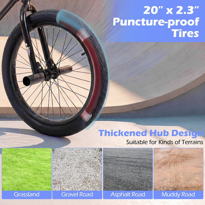 GBruno Store 20 inch freestyle BMX bike with four pegs, view 8