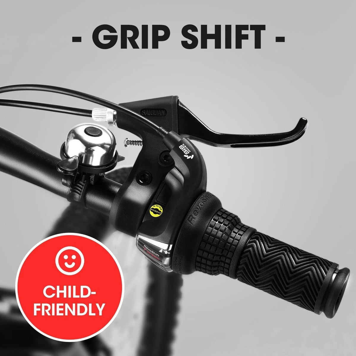 7-speed 20 inch kids mountain bike with front suspension fork, GBruno Store, view 4