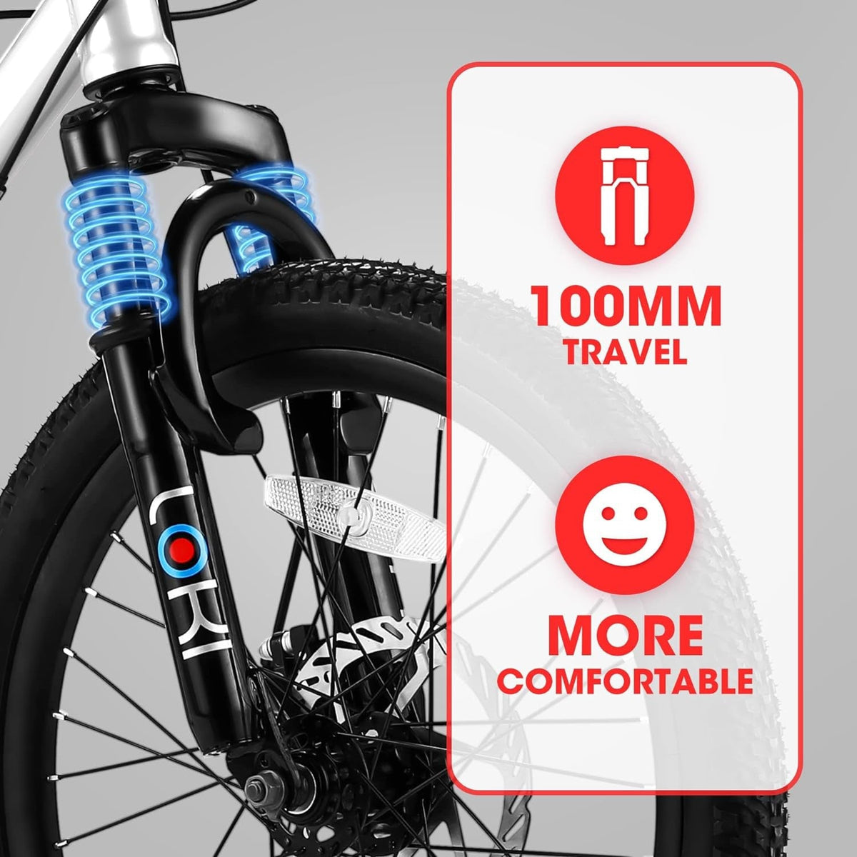 7-speed 20 inch kids mountain bike with front suspension fork, GBruno Store, view 6