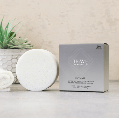 Spongellé 20+ Men's Brave body wash infused buffer, view 2