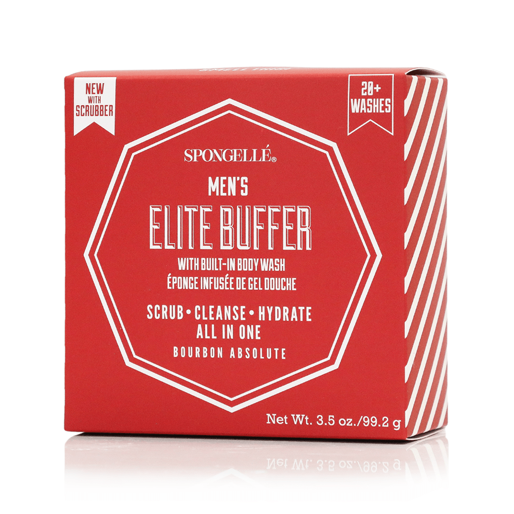 Spongellé 20+ Men's Elite buffer with black scrubber, Bourbon Absolute, view 4