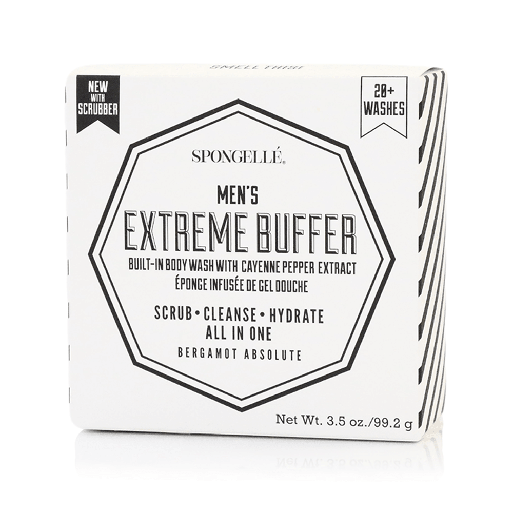 Spongellé 20+ Men's Extreme buffer with black scrubber, Bergamot Absolute, view 4