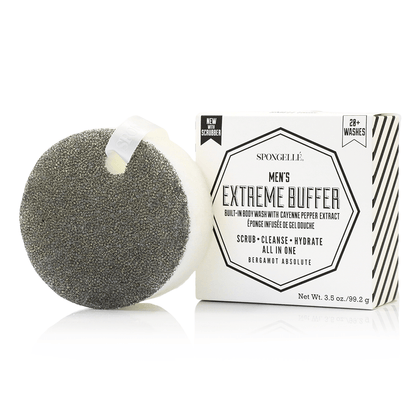 Spongellé 20+ Men's Extreme buffer with black scrubber, Bergamot Absolute