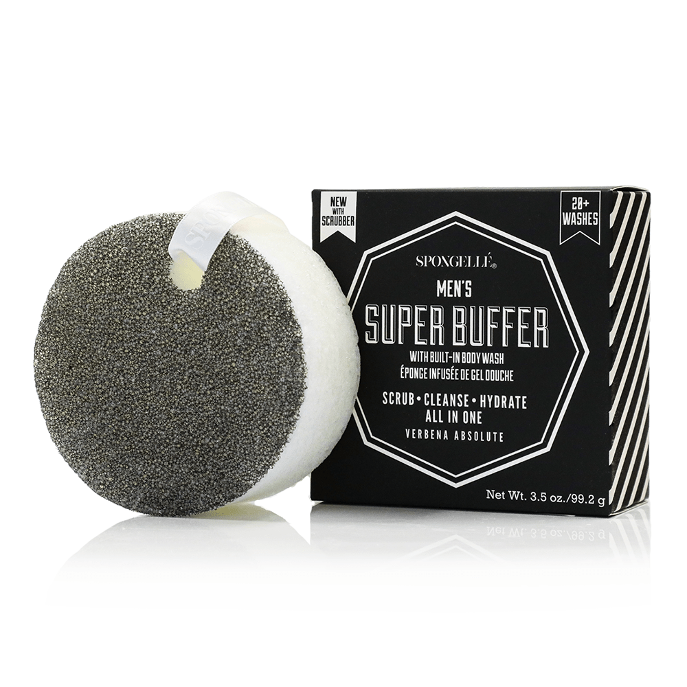 Spongellé 20+ Men's Super buffer with black scrubber, Verbena Absolute