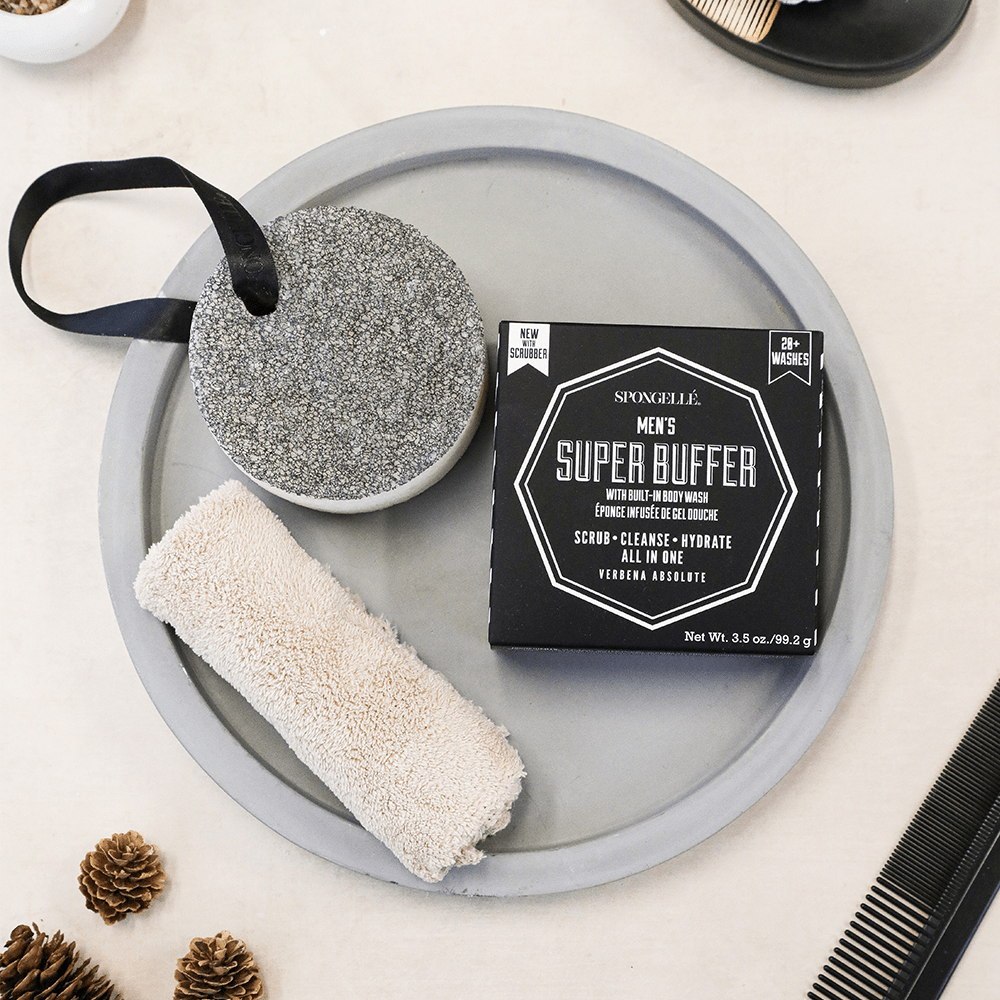 Spongellé 20+ Men's Super buffer with black scrubber, Verbena Absolute, view 2