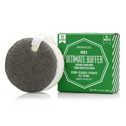 Spongellé 20+ Men's Ultimate buffer with black scrubber, Amber Absolute