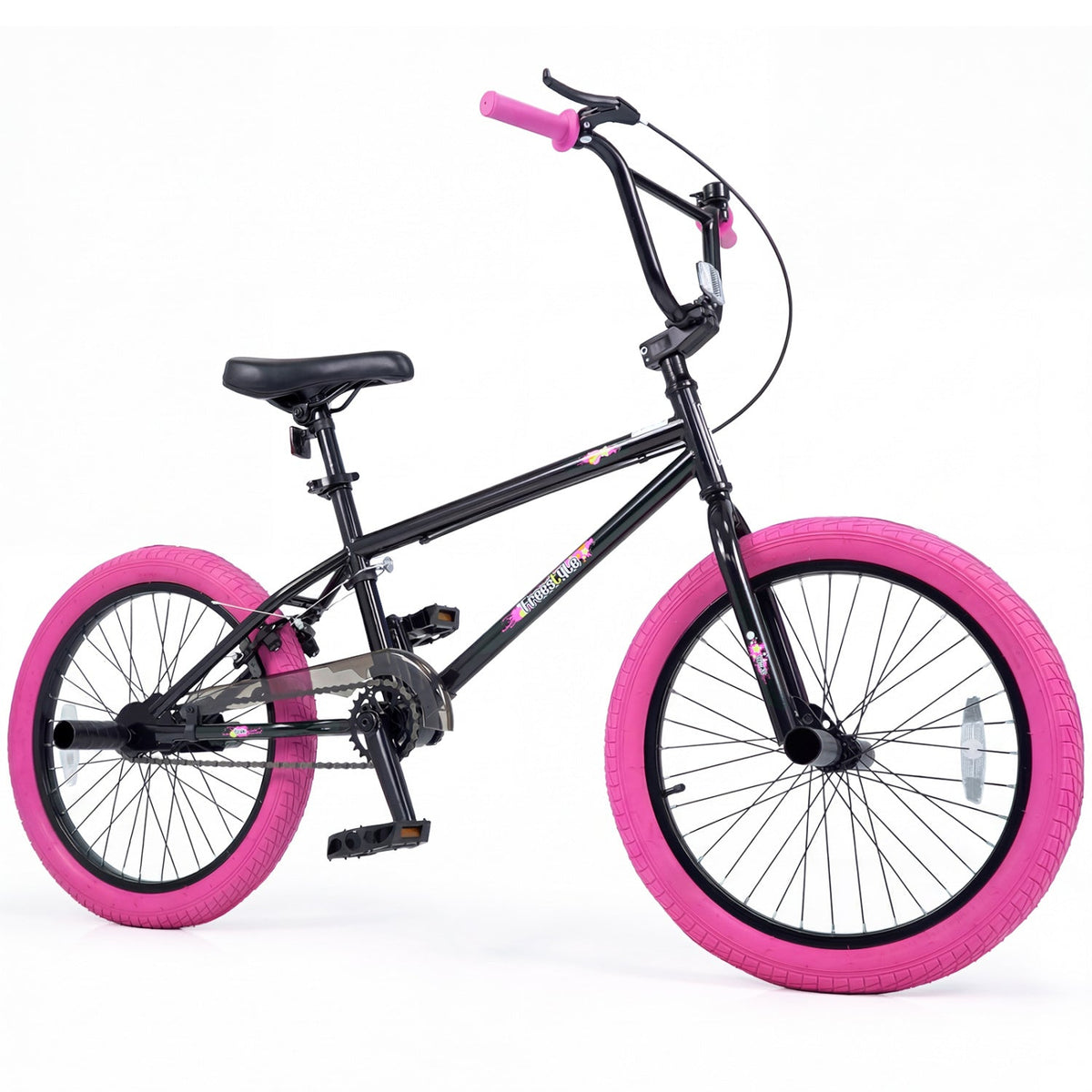 20 inch trick bicycle with 360 degree steering and metal pegs for kids and teens, GBruno Store
