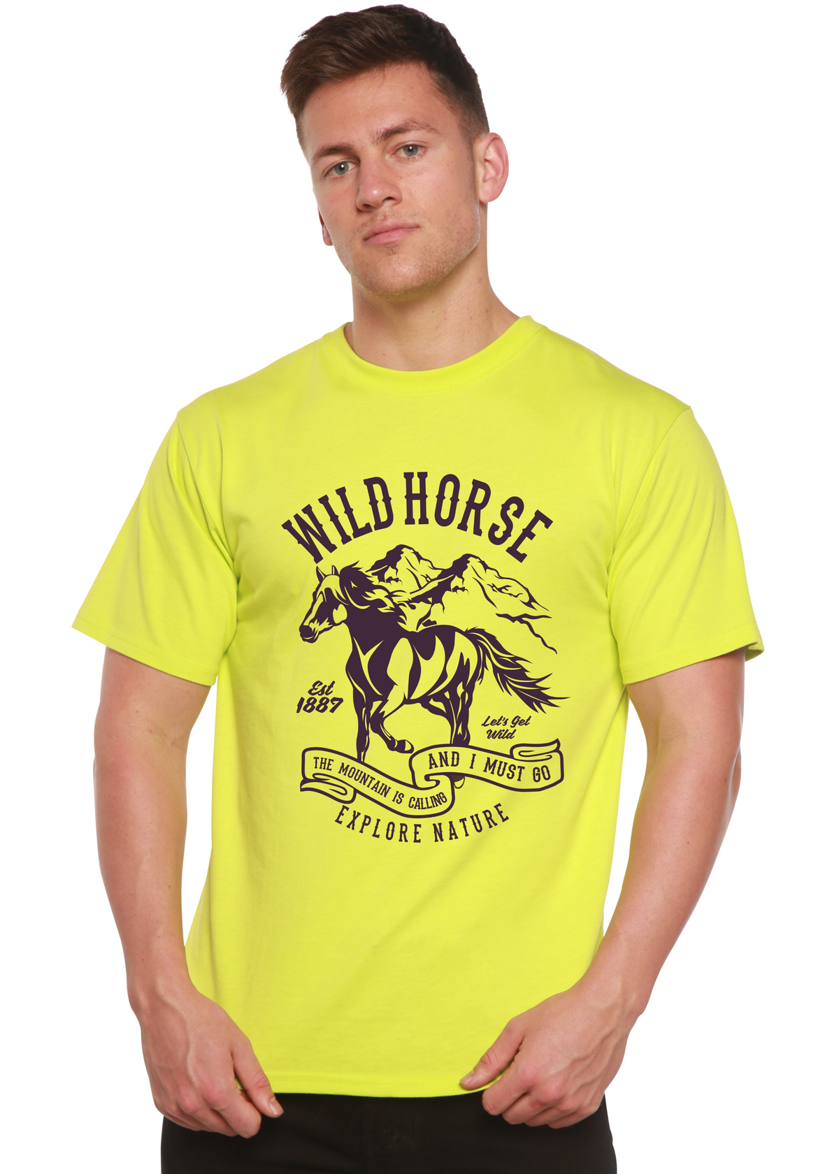 Wild Horse men's bamboo graphic T-shirt – view 4