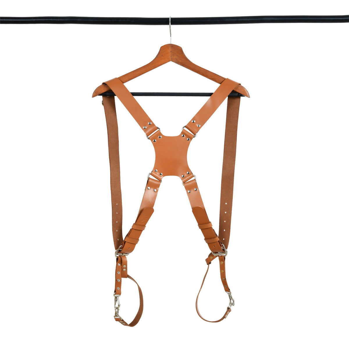 Double Camera Strap Harness- Tan Brown by Classy Leather Bags
