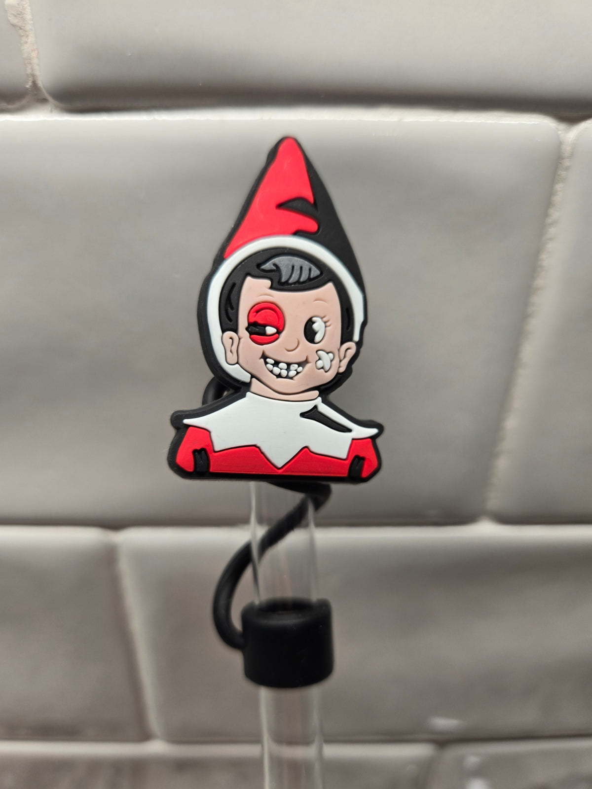 Snitch Elf 10mm silicone straw topper by THE SALTY CHIC, view 3