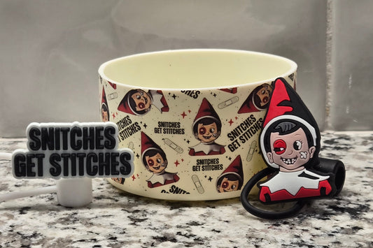 Snitch Elf 10mm silicone straw topper by THE SALTY CHIC, view 2