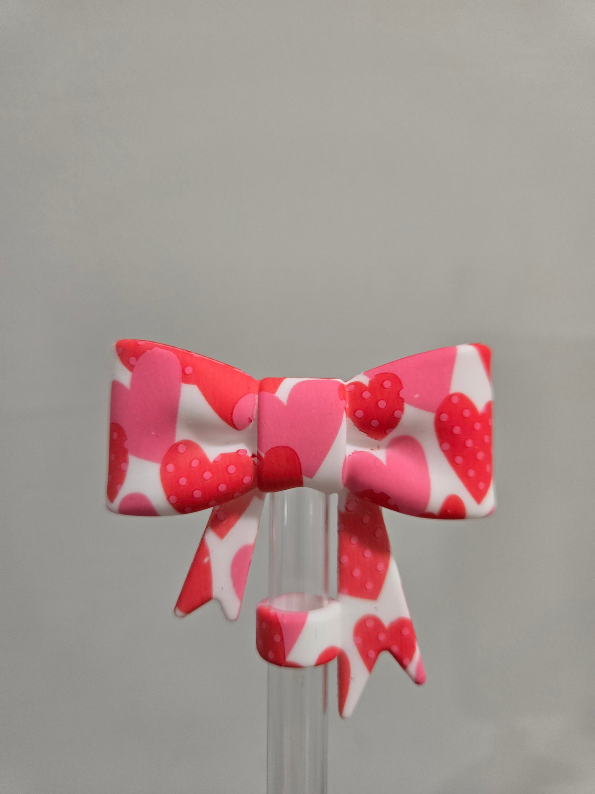 Big Valentine's bow 10mm straw topper by THE SALTY CHIC, view 2