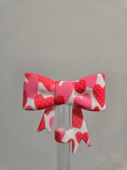 Big Valentine's bow 10mm straw topper by THE SALTY CHIC, view 2