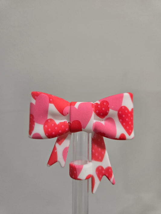 Big Valentine's bow 10mm straw topper by THE SALTY CHIC, view 2
