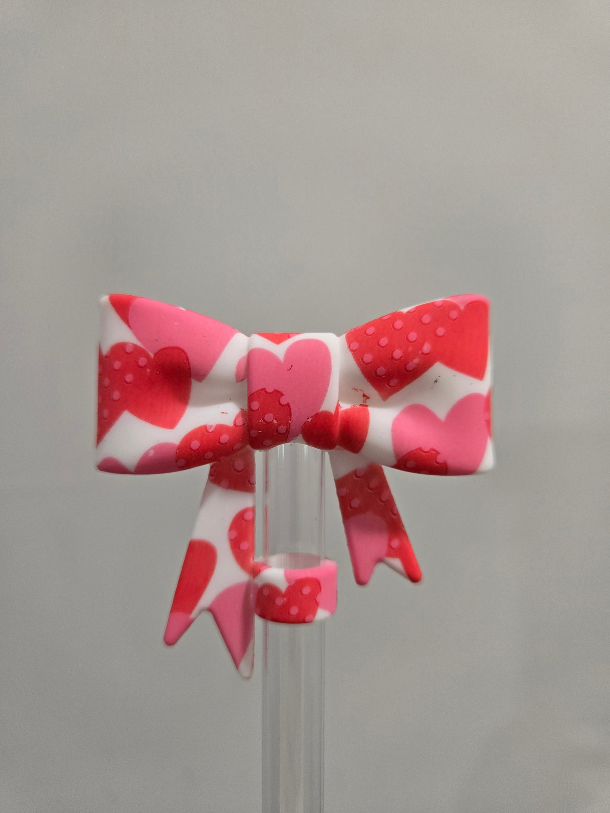 Big Valentine's bow 10mm straw topper by THE SALTY CHIC
