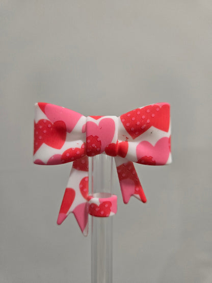 Big Valentine's bow 10mm straw topper by THE SALTY CHIC