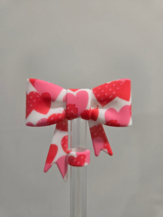 Big Valentine's bow 10mm straw topper by THE SALTY CHIC