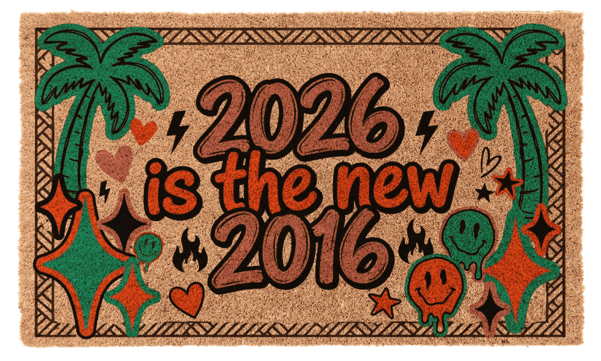 2026 is the New 2016 coir doormat with retro font by Coco Mats N More