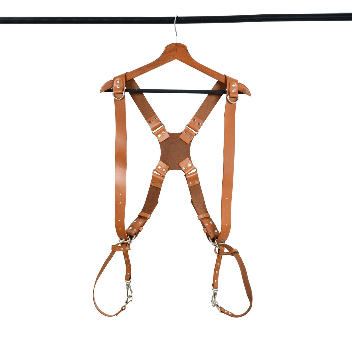 Double Camera Strap Harness- Tan Brown by Classy Leather Bags