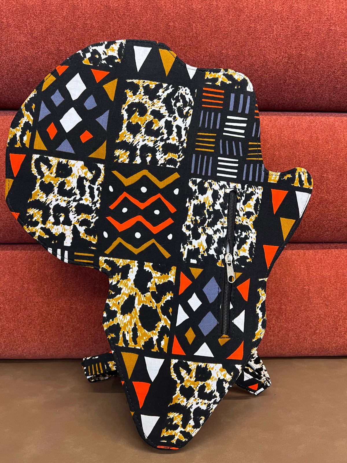 Ashiraf Kente African map backpack