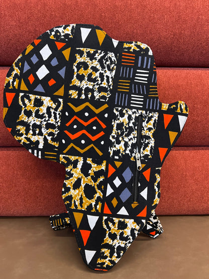 Ashiraf Kente African map backpack