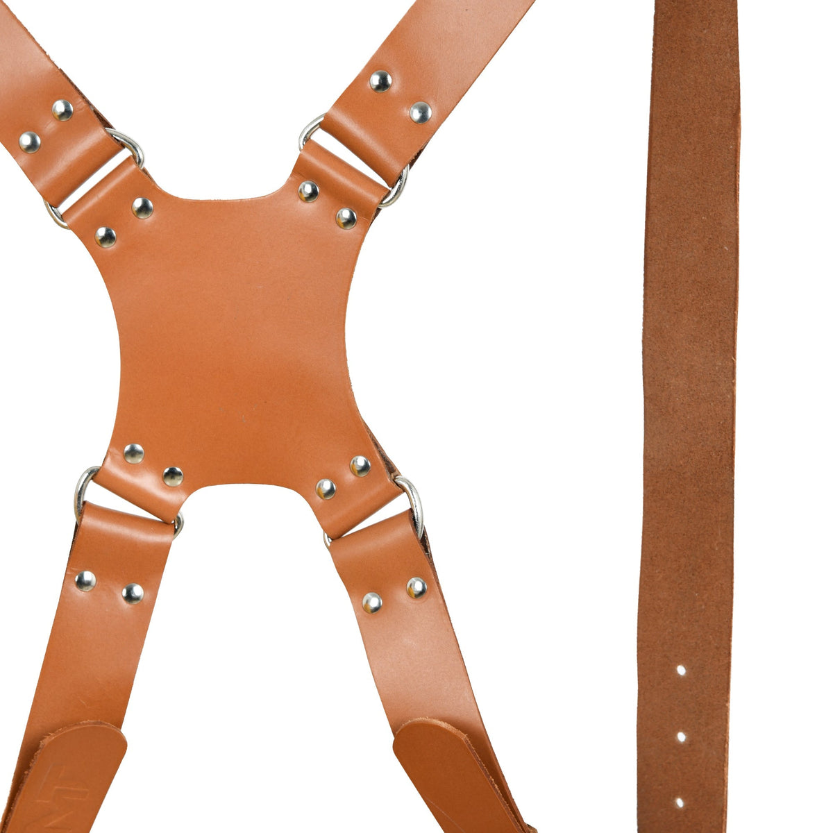 Double Camera Strap Harness- Tan Brown by Classy Leather Bags