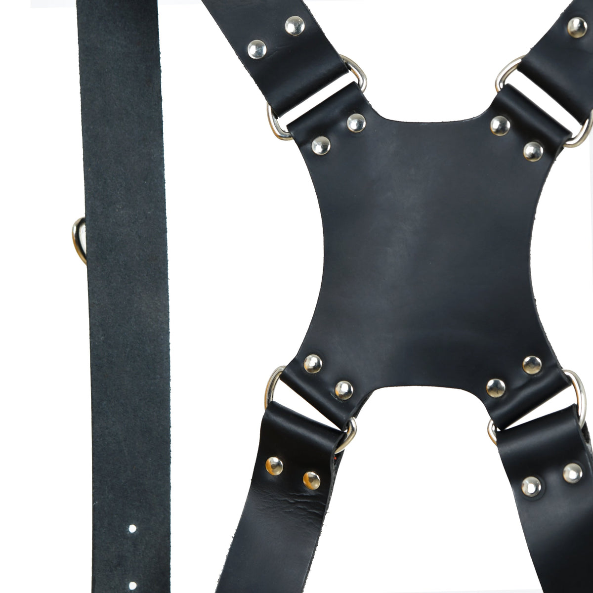 Dual Leather Camera Strap Harness- Black by Classy Leather Bags