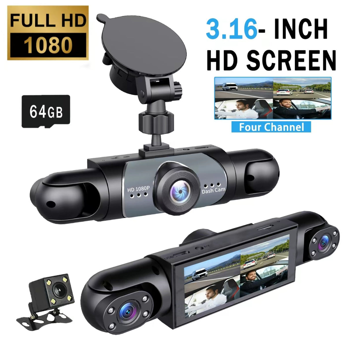 FullScope 4-Way Dash Cam by V.I.P Digital Presence