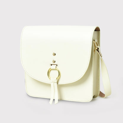 White Elegance Crossbody Sling Bag by Classy Leather Bags