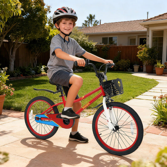 GBruno Store 20 inch kids bike with storage basket for ages 8 and up