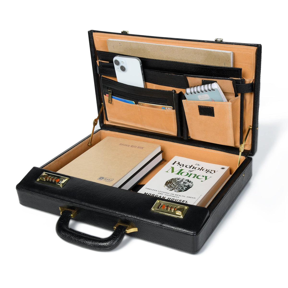 Black Office Suitcase Briefcase by Classy Leather Bags