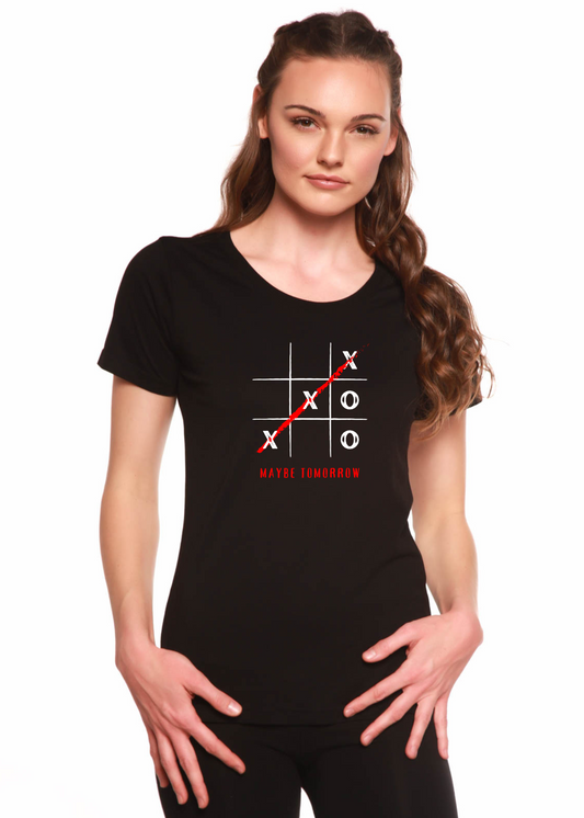 Maybe Tomorrow women's scoop neck graphic T-shirt in bamboo viscose and organic cotton