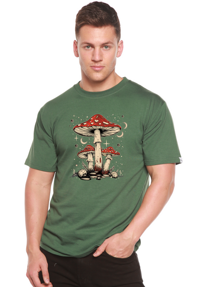 Boho Retro Hippie Mushrooms Natural unisex bamboo graphic T-shirt – view 14