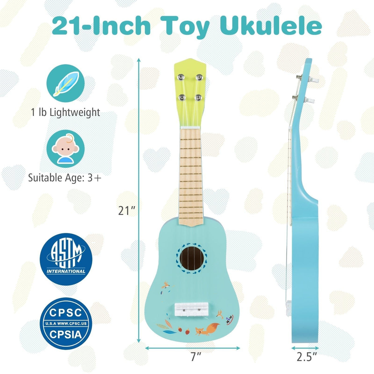 21 inch kids ukulele with basswood body, GBruno Store, view 5